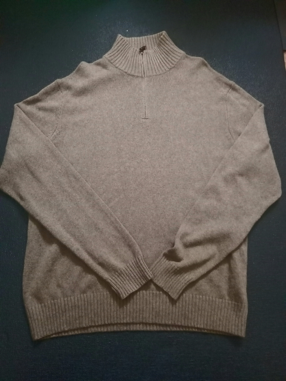 J. Crew Men's Taupe Zip Mock Neck Sweater